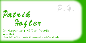 patrik hofler business card